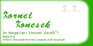 kornel koncsek business card